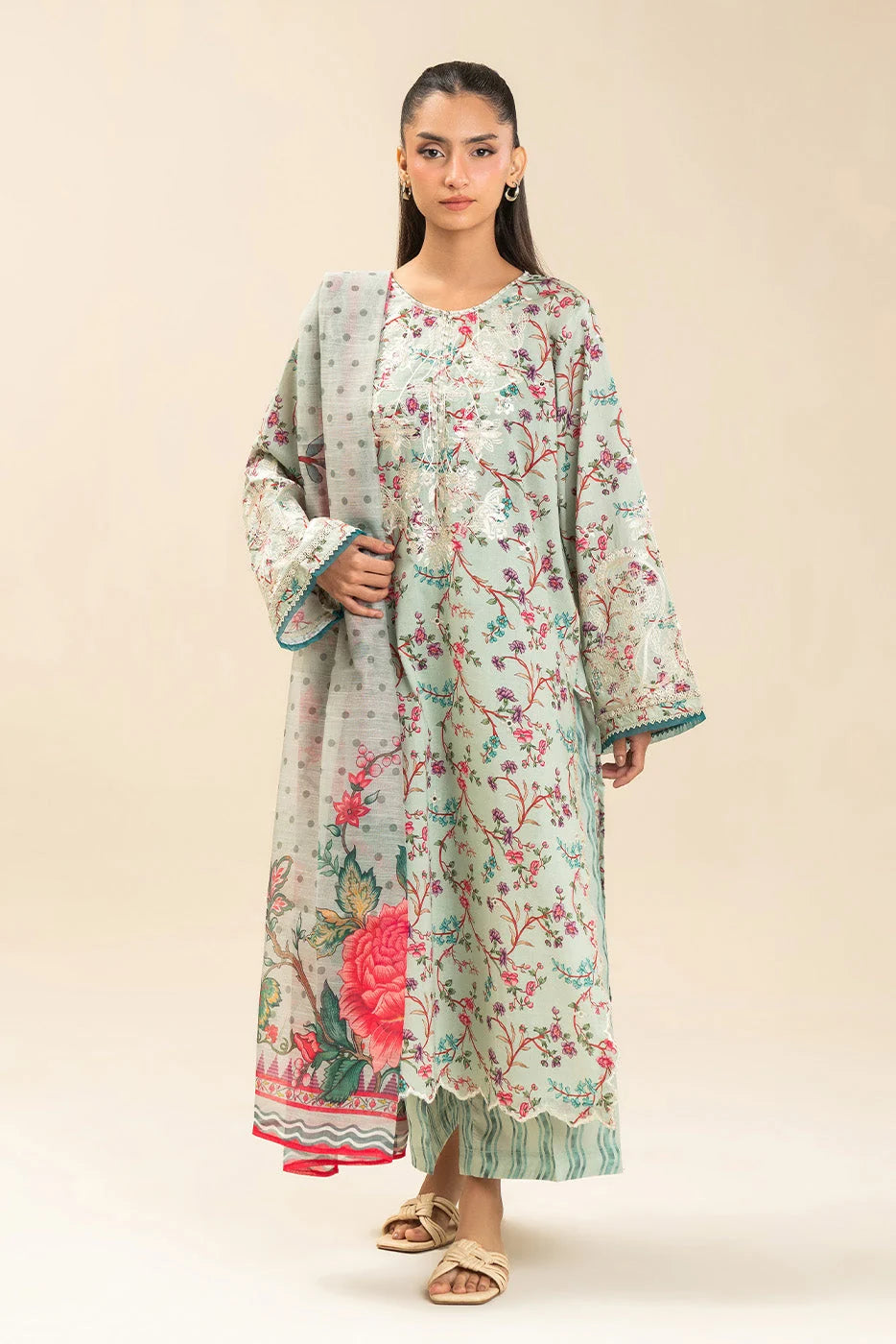 High Casual 3 Piece Printed & Embroidered Lawn Suit