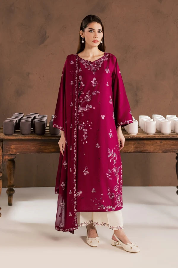 Jammy 3Pc Embroidered Cambric Ready to Wear Dress