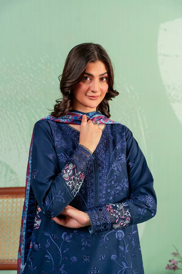 Aurora MSS5995 Neon Navy 3 Piece Embroidered Lawn Pret