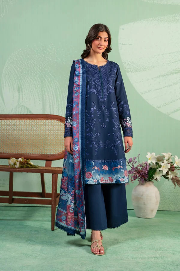 Aurora MSS5995 Neon Navy 3 Piece Embroidered Lawn Pret