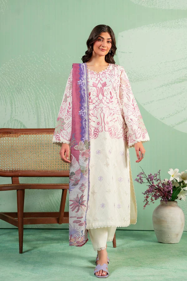 Pearl Whisper MSS6000 Cream 3 Piece Embroidered Lawn Pret