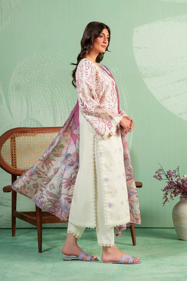 Pearl Whisper MSS6000 Cream 3 Piece Embroidered Lawn Pret