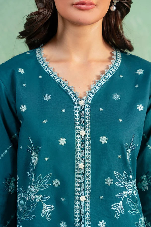 Lavender Luxe MSS6006 Teal 3 Piece Embroidered Lawn Pret