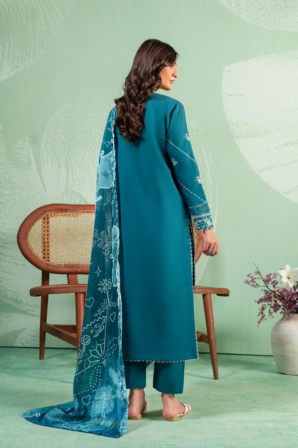 Lavender Luxe MSS6006 Teal 3 Piece Embroidered Lawn Pret