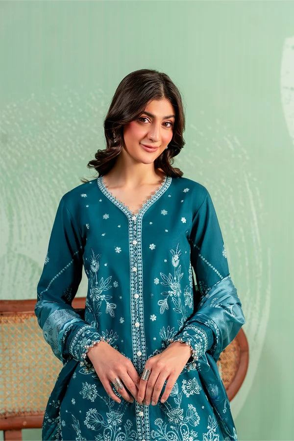 Lavender Luxe MSS6006 Teal 3 Piece Embroidered Lawn Pret